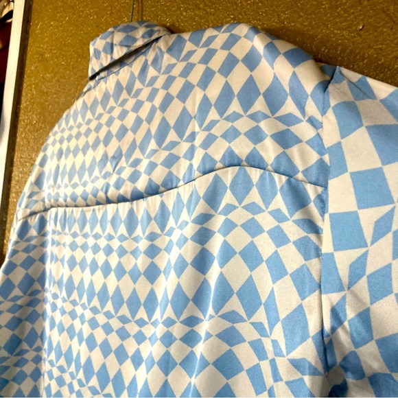 Unisex Pretty Garbage Button Down Funky Checkered Shirt. - Picture 6 of 9